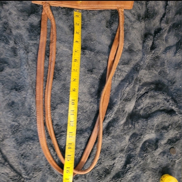 Vintage Charro Brown Leather Italian Big Business Expandable Woman's Purse - Picture 15 of 15